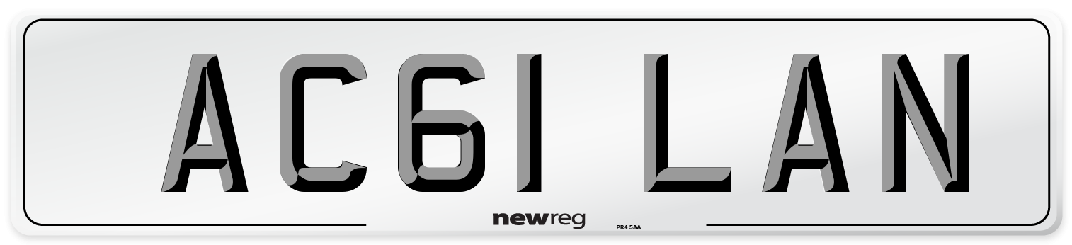 AC61 LAN Number Plate from New Reg
